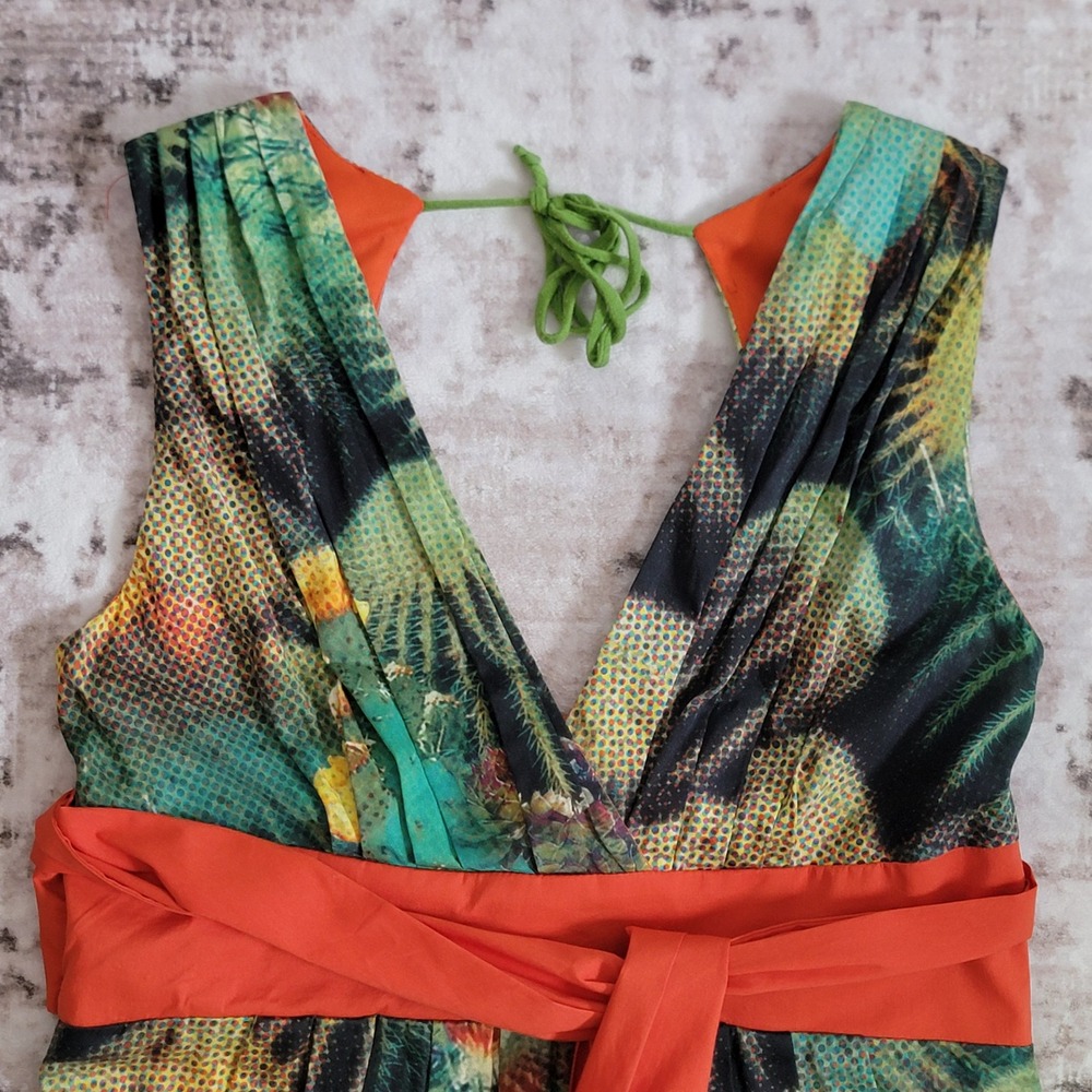 Anthropologie x Eva Franco "Oroya" Cactus Print Dress Size 2 Botanical Festival - Picture 4 of 8